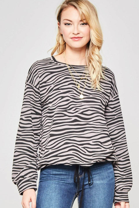 Into the Wild Zebra Drawstring Sweatshirt - ShopPromesa
