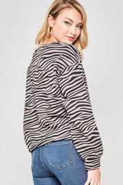 Into the Wild Zebra Drawstring Sweatshirt - ShopPromesa