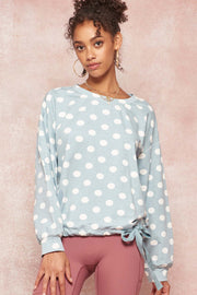 Double Bubble Polka Dot Drawstring Sweatshirt - ShopPromesa