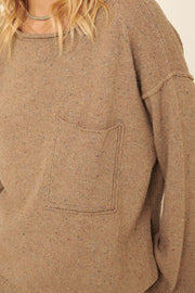 Warm Embers Oversized Confetti Pocket Sweater - ShopPromesa