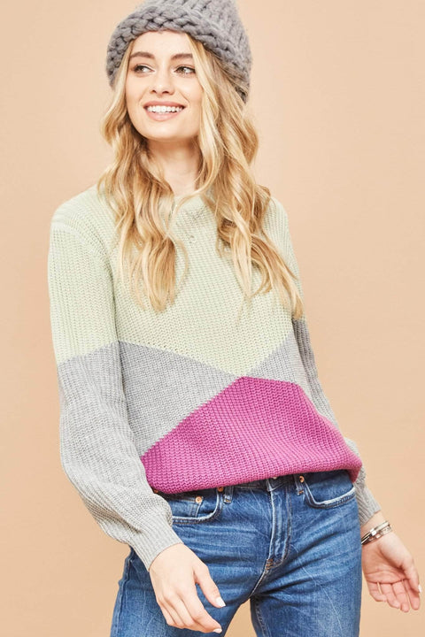 Point of View Geometric Colorblock Sweater - ShopPromesa