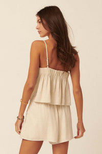 Wind Tossed Pleated Linen-Blend Cami Top - ShopPromesa