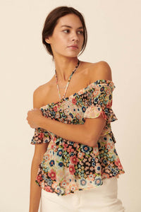 Let It Grow Smocked Floral Off-Shoulder Top - ShopPromesa