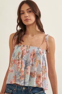 Favorite Fantasy Smocked Paisley Cami Top - ShopPromesa