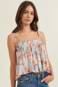 Favorite Fantasy Smocked Paisley Cami Top - ShopPromesa