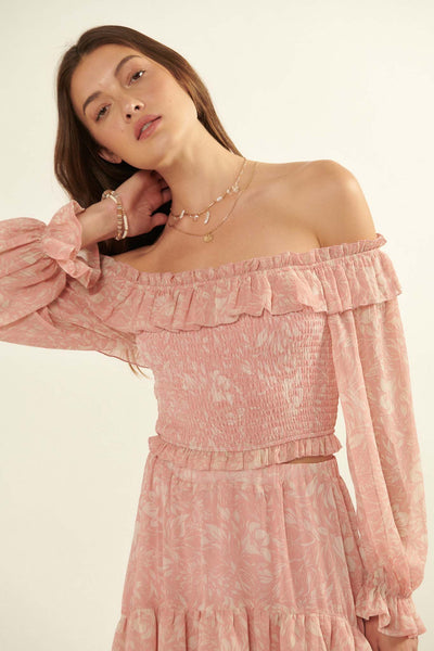 Lost in Paradise Floral Off-Shoulder Peasant Top - ShopPromesa