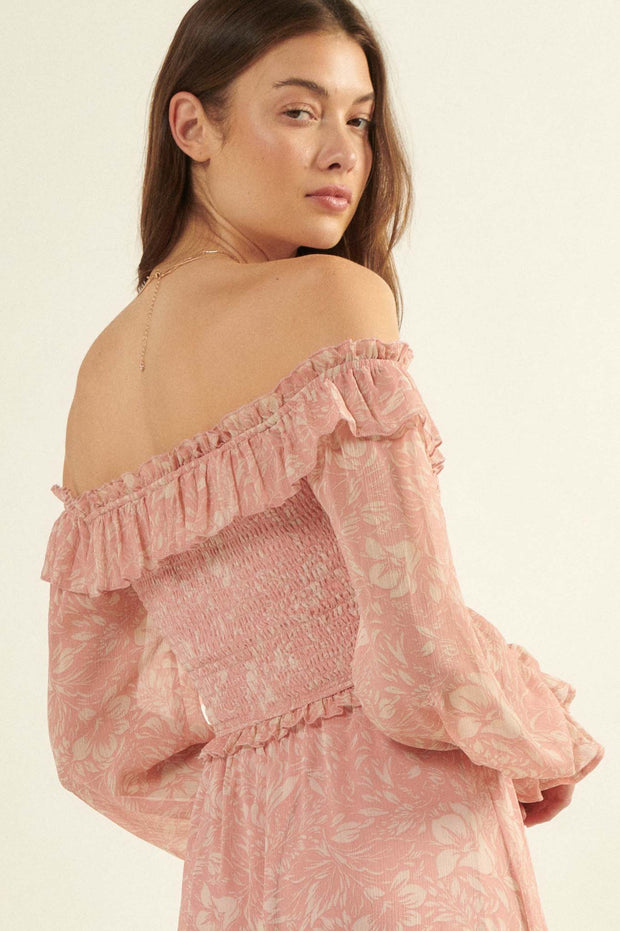 Lost in Paradise Floral Off-Shoulder Peasant Top - ShopPromesa
