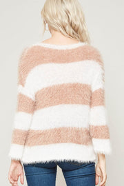 Fuzzy Logic Furry Knit Striped Sweater - ShopPromesa