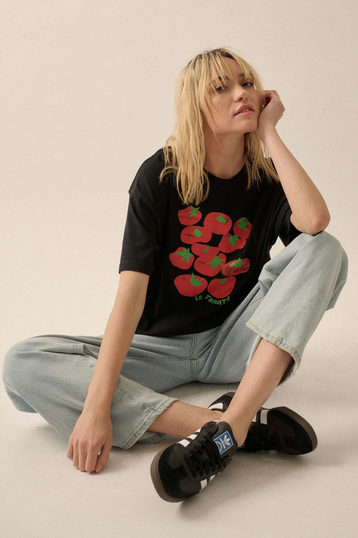 Le Tomate Vintage-Print Drop-Shoulder Graphic Tee - ShopPromesa