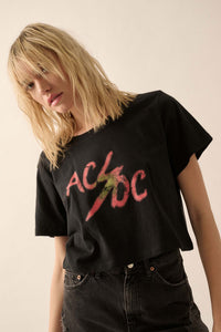 AC/DC Vintage Logo Cropped Graphic Tee - ShopPromesa