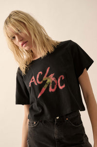 AC/DC Vintage Logo Cropped Graphic Tee - ShopPromesa