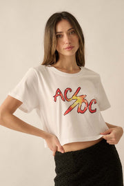 AC/DC Vintage Logo Cropped Graphic Tee - ShopPromesa