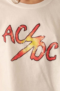 AC/DC Vintage Logo Cropped Graphic Tee - ShopPromesa