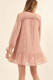 Très Jolie Floral Chiffon Drop-Waist Mini Dress - ShopPromesa