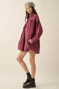 Full Volume Bubble-Hem Babydoll Shirt Dress - ShopPromesa