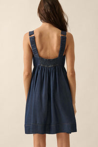 Shades of Blue Denim Mini Babydoll Sundress - ShopPromesa