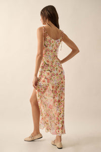 Garden Grown Floral-Print Mesh Midi Slip Dress - ShopPromesa