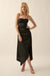 Take a Bow Satin Jacquard Asymmetrical Midi Dress - ShopPromesa