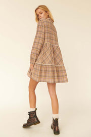 Find Your Way Plaid Babydoll Mini Dress - ShopPromesa