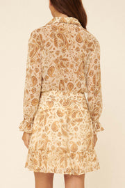 Fresh Picked Ruffled Paisley Shirt Dress - ShopPromesa