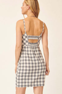 Hello Gorgeous Gingham Sweetheart Mini Dress - ShopPromesa