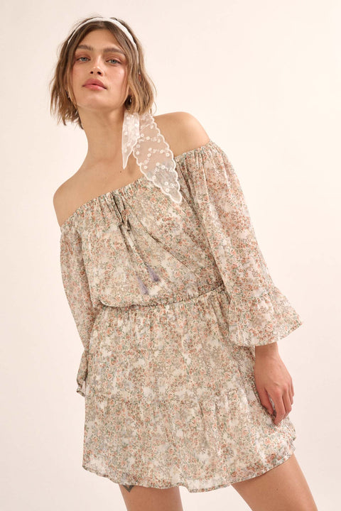 Sweet Nothings Off-Shoulder Floral Mini Dress - ShopPromesa