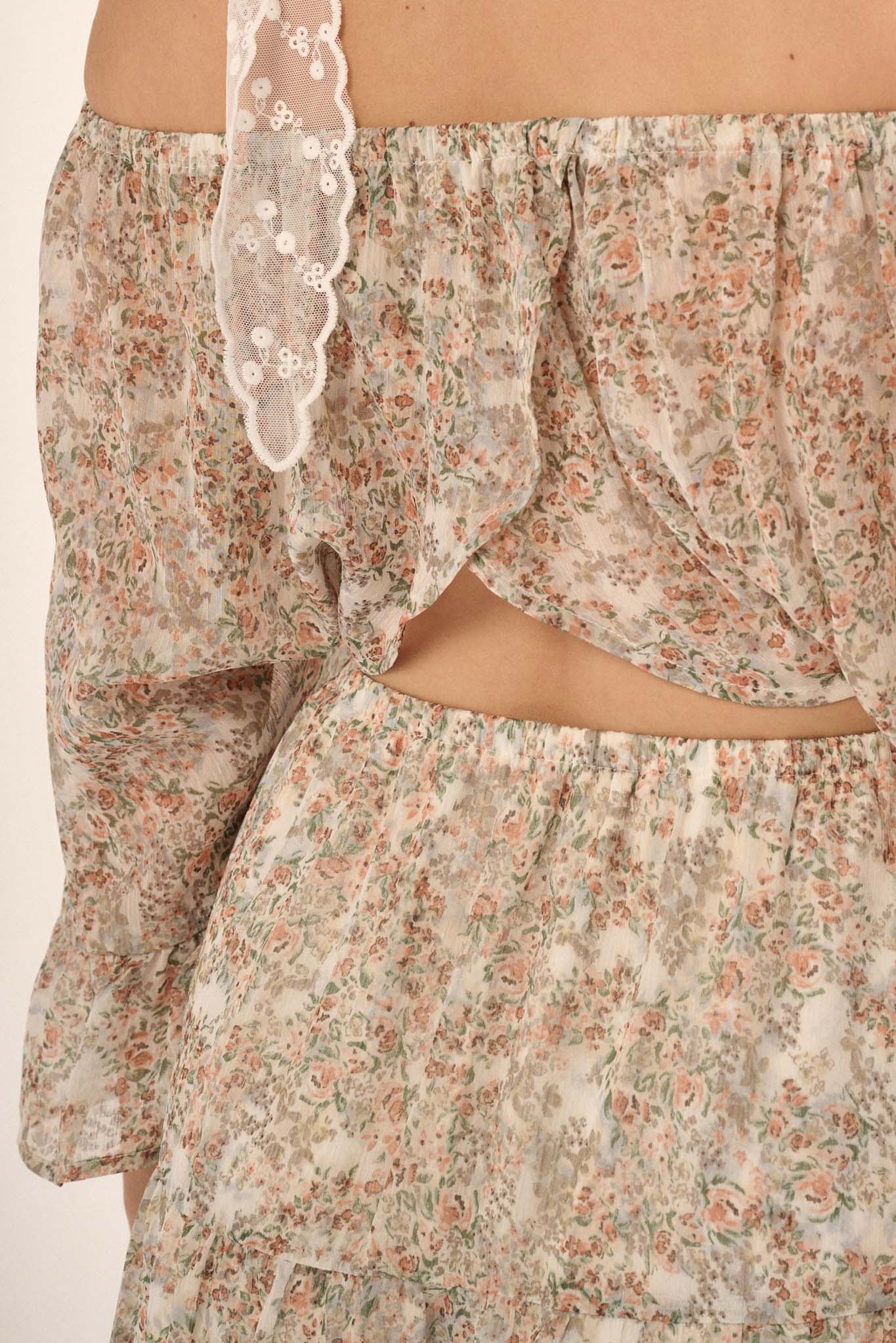 Sweet Nothings Off-Shoulder Floral Mini Dress - ShopPromesa