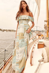 Remember When Off-Shoulder Patchwork Maxi Dress - ShopPromesa