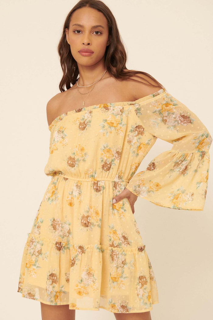 Deeper Love Floral Off-Shoulder Peasant Dress - ShopPromesa