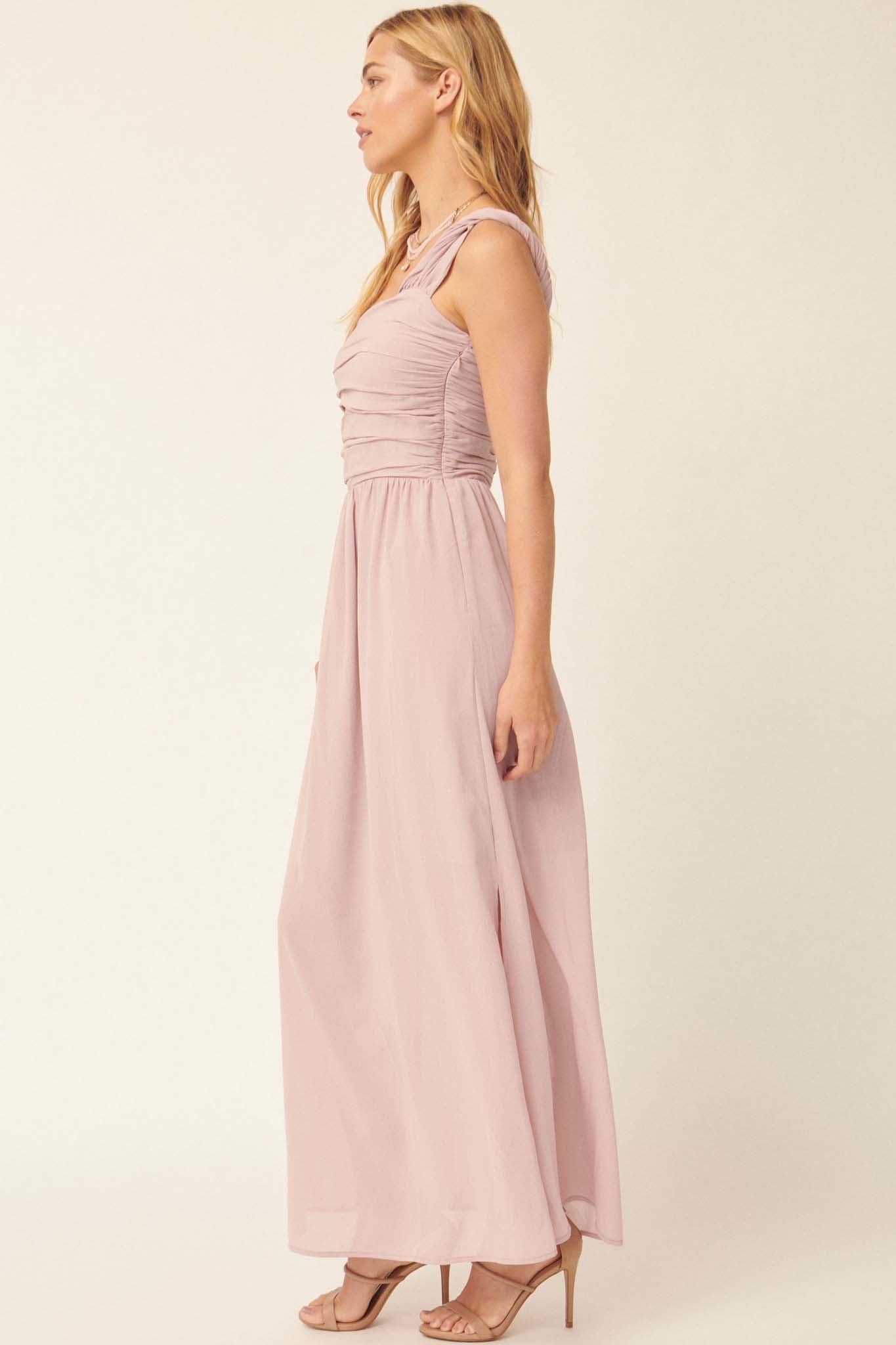 Love Goddess One-Shoulder Grecian Maxi Dress - ShopPromesa