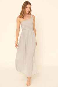 Love Goddess One-Shoulder Grecian Maxi Dress - ShopPromesa