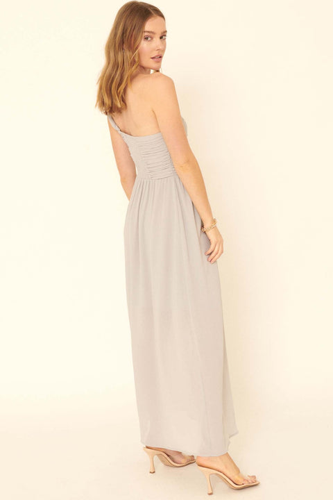 Love Goddess One-Shoulder Grecian Maxi Dress - ShopPromesa