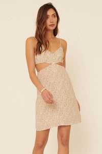 Hello Sunshine Floral-Print Cutout Mini Sundress - ShopPromesa