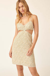 Hello Sunshine Floral-Print Cutout Mini Sundress - ShopPromesa