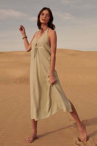 Summer Wind Keyhole Halter Midi Dress - ShopPromesa