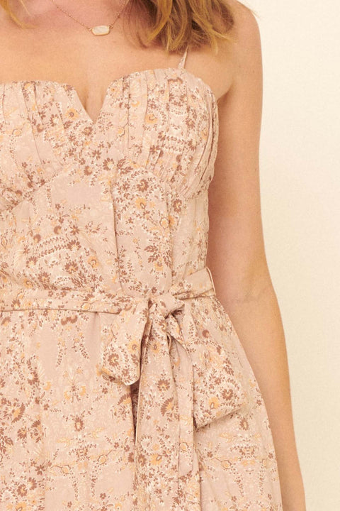 Awakening Beauty Belted Floral Mini Dress - ShopPromesa