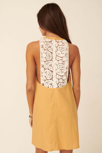 Grow and Thrive Lace-Back Halter Mini Dress - ShopPromesa