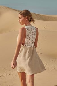 Grow and Thrive Lace-Back Halter Mini Dress - ShopPromesa