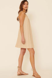 Grow and Thrive Lace-Back Halter Mini Dress - ShopPromesa