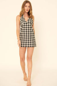 Delicious Days Gingham Halter Mini Dress - ShopPromesa