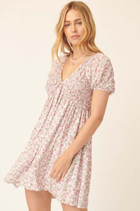 Dream Valley Floral Babydoll Mini Dress - ShopPromesa