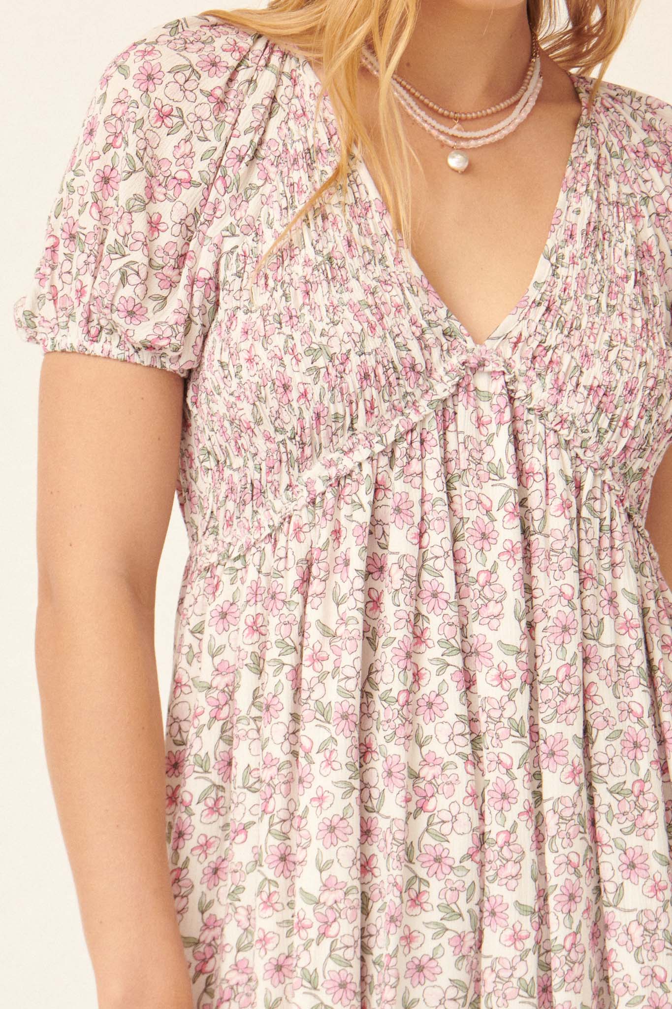 Dream Valley Floral Babydoll Mini Dress - ShopPromesa