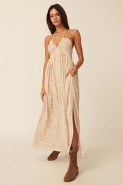 Beautiful Spirit Geo-Print Halter Maxi Dress - ShopPromesa