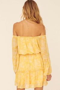 Golden Age Floral Off-Shoulder Mini Dress - ShopPromesa