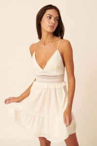 A Little Love Ruffled Eyelet Lace Mini Dress - ShopPromesa