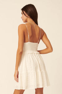 A Little Love Ruffled Eyelet Lace Mini Dress - ShopPromesa