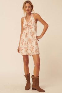 Gorgeous Day Floral-Print Keyhole Mini Sundress - ShopPromesa