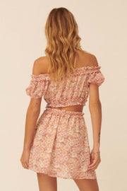 Summer Sun Floral Cutout Off-Shoulder Mini Dress - ShopPromesa