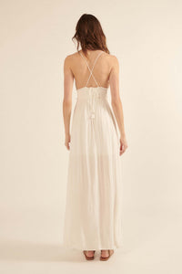 Lighter Than Air Smocked Halter Maxi Dress - ShopPromesa