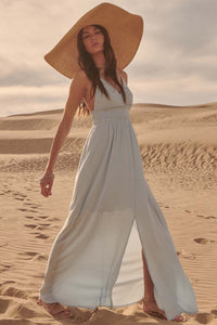 Lighter Than Air Smocked Halter Maxi Dress - ShopPromesa